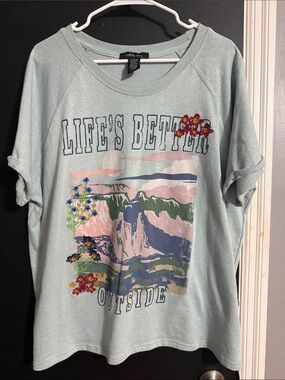 Sable Sky French Terry Short Sleeve Top Size: 2X